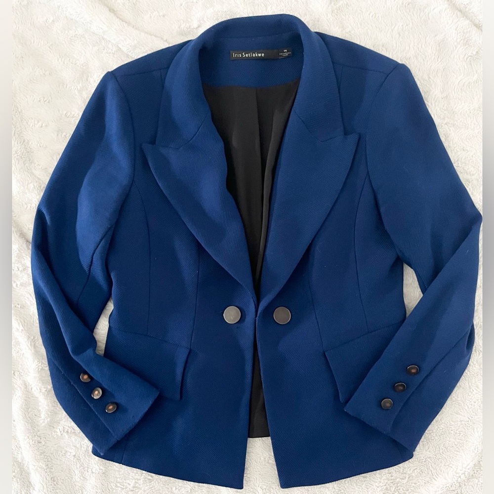 Iris Setlakwe Women's Royal Blue Tailored Blazer Size 14